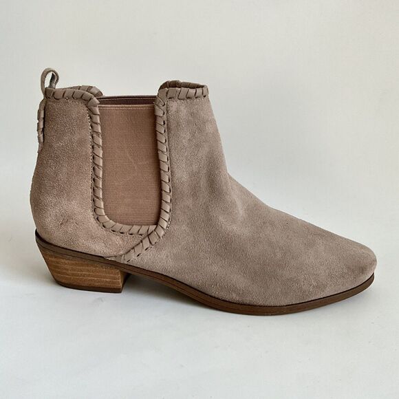 Jack Rogers Chelsea Boot Women Size 9.5M Taupe Suede Poppy Pull-on Waterproof - Picture 2 of 12